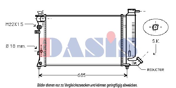 AKS DASIS Радиатор, охлаждение двигателя 060018N